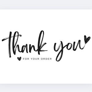 Pack of 100 Black and White Thank You Cards Business Card Size